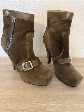 Proenza Schouler velour peat suede booties vintage 2010